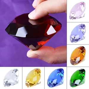 Presse-papiers diamant en cristal K9 multicolore 60mm pour décoration de bureau et maison