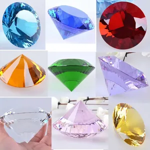 Lot de grands diamants en cristal coloré de 10 cm pour décoration et photos de manucure