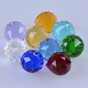 Faceted K9 Crystal Glass Ball Lighting Accessory Sun Catcher Ornament For Chandelier DIY Home Decor Wedding Multi Color Decorative Sphere
