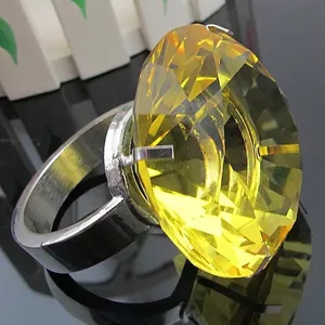 Servilletero de Cristal Diamante K9 Vidrio Forma de Gema Gigante Decoración de Mesa para Boda Fiesta Hotel Hebilla de Servilleta Lujosa