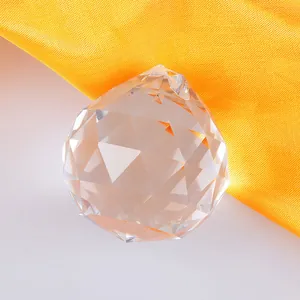 Sparkling faceted crystal sphere pendant with hanging hole for luxury light fixtures