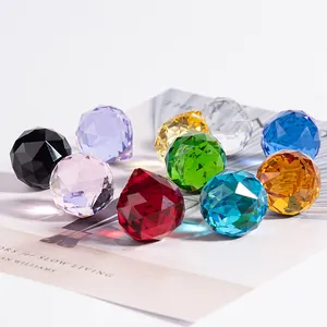 Set of multi-colored faceted crystal ball pendants for DIY lighting decoration accessories