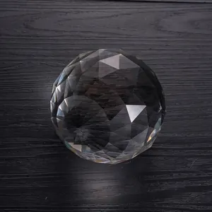 Facettiertes Kristallglas Kugel Ornament Groß Klar Geometrisch Sphärisch Briefbeschwerer Für Büro Zuhause Dekor Luxus Business Handwerk Geschenk