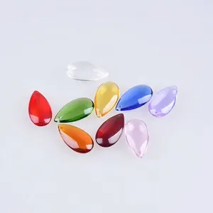 Close-up detail showing various colorful 18x33mm teardrop glass beads for DIY jewelry making.