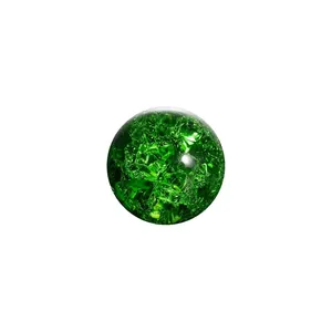 Sfera di cristallo verde con motivo a crepe di ghiaccio per decoro scrivania moderno