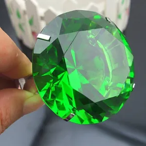 Grand rond de serviette diamant en cristal vert 80mm pour mariage et décor d'hôtel