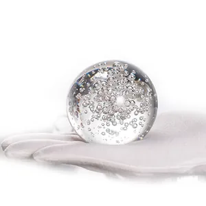 Splendida sfera di cristallo trasparente da 15 cm con motivo a bolle per decoro casa