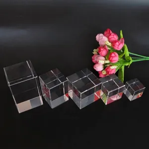 Künstlicher K9 Kristallwürfel Rechteckiger Block Für Lasergravur Klarer Kristall Briefbeschwerer Dekorative Kristallmaterialien Für DIY Geschenke Heimdekor