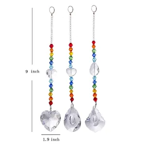 Detaillierte Maße von Regenbogen Kristallglas Suncatcher Anhängern für Weihnachtsbaumschmuck
