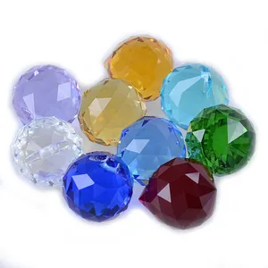 Colorful 40mm faceted crystal ball pendants for DIY chandeliers and home decor