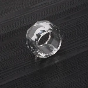 Servilletero de cristal tallado con textura de diamante para decoración de mesa lujosa
