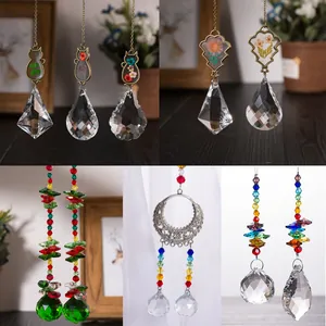 Attrape-Soleil en Cristal Décoration Suspendue Design Chat Avec Fleur Séchée Réelle Prisme Boule Facettée Décor de Maison Jardin