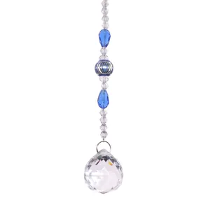 Blau-klarer Kristall-Sonnenfänger Anhänger mit Prismenkugel für Heimdekoration