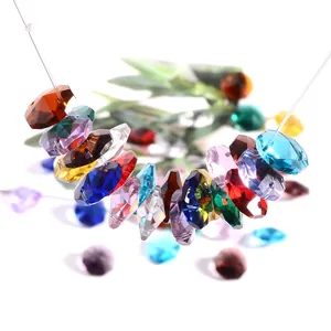 Macro di perle di cristallo ottagonali sfaccettate multicolori per gioielli fai-da-te