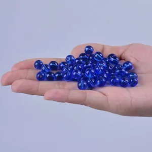 Perles rondes en verre bleu roi transparent pour la création de bijoux DIY et artisanat