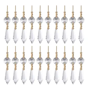 File di pendenti in cristallo trasparente con eleganti accenti in metallo dorato DIY