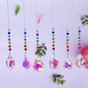 Kristallen Zonvanger Regenboog Maker Chakra Kralen Venster Hangend Ornament AB Coating Prisma Hanger Huis Tuin Decoratie