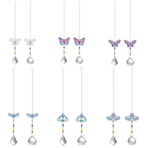 Suncatcher Kristall Anhänger Regenbogenmacher Bunter Metall Schmetterling Zikade Motte Libelle Garten Dekoration Fenster Hängende Ornamente Geschenk