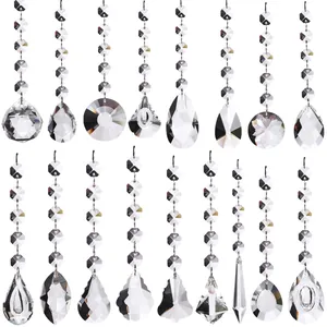 Transparent Crystal Glass Lighting Pendant Chandelier Hanging Suncatcher Prism For Home Decor Window Wedding Party