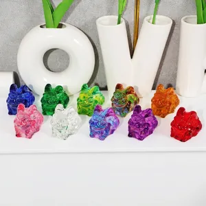 Vibrant gradient crystal glass rabbit figurines for modern home tabletop decoration