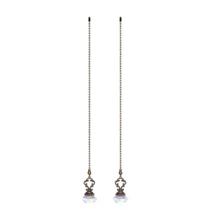 Elegant vintage bronze bead chain with AB colorful crystal diamond lamp pendant