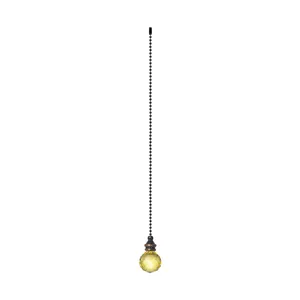 Bernstein Kristallkugel Ventilator-Zugkette mit kaffeebrauner Metallperlenkette