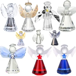 Elegante Facettierte Weiße Kristall Engel Figur Modern Tisch Deko Champagner Blau Engel Statue Geschenk Wohnkultur