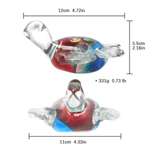 Dimensions précises de la tortue de mer en verre coloré, décoration artisanale de 331g