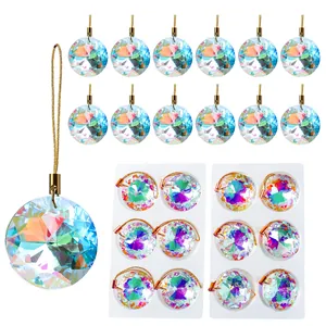 Juego de colgantes atrapasoles de cristal arcoíris de 30 mm con facetas brillantes.