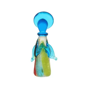 Elegante mini figura de ángel de cristal artesanal con acabado colorido para decorar