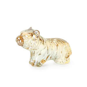Squisita statuetta di tigre in cristallo champagne AB ornamento animale dello zodiaco