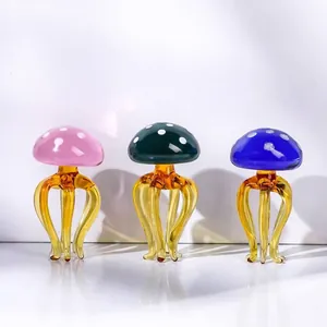 Figurines de méduse en cristal faites à la main avec motif à pois blanc élégant