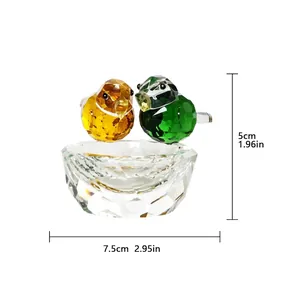 Kristallen vogelnest kom ornament met afmetingen van 7,5 cm bij 5 cm grootte info