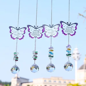 Lot de quatre attrape-soleil en cristal papillon décoratifs pour la maison et le jardin