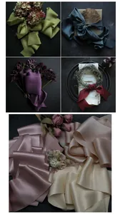 Colección de cintas de seda de morera 100% de alta calidad con bordes rústicos elegantes