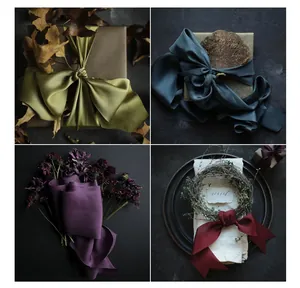 Hand-dyed silk frayed edge ribbon for luxury gift wrapping and DIY crafts decor