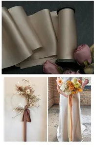 Detalle de cinta de 100% seda de morera con bordes rústicos para arreglos florales y bodas