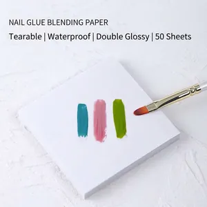 Disposable waterproof nail glue blending paper with 50 square sheets for nail art