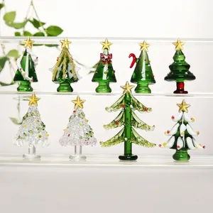 Elegante collezione di alberi di Natale in cristallo in miniatura per decorazione da tavolo