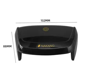 Detailed view showing dimensions of black 12W mini LED nail lamp: 132mm length and 88mm width