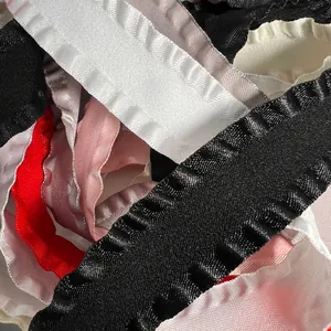 Multicolor ruffled single-sided velvet ribbon for DIY hair accessories and flower wrapping