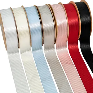 Single Sided Striped Satin Ribbon Polyester Decorative Ribbons For DIY Hair Bows Accessories Wedding Party Gift Decoration