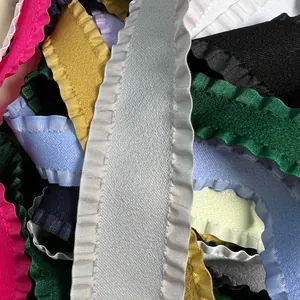 Assorted colorful ruffled double-sided velvet ribbons for elegant gift wrapping and DIY crafts