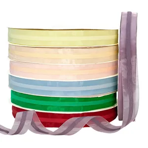 Multicolor sheer organza ribbons for gift wrapping and hair accessory crafts
