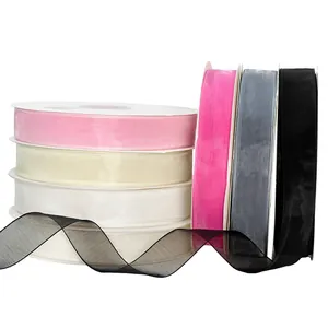 Assorted 4cm polyester sheer organza ribbons for flower gift wrapping and DIY bows.