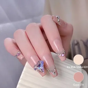 K9 crystal nail art decorations set with crooked heart gem on long coffin nails