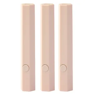 Set of 3 portable handheld UV LED nail lamps in beige finish for quick drying manicure