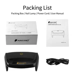 Portable 12W mini LED UV nail lamp kit with USB cable and manual