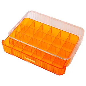 Acrylic drawer storage box with segmented dividers for jewelry and nails
