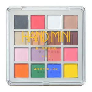 Professional 16-color solid nail powder palette for magic gradient and mirror effects
